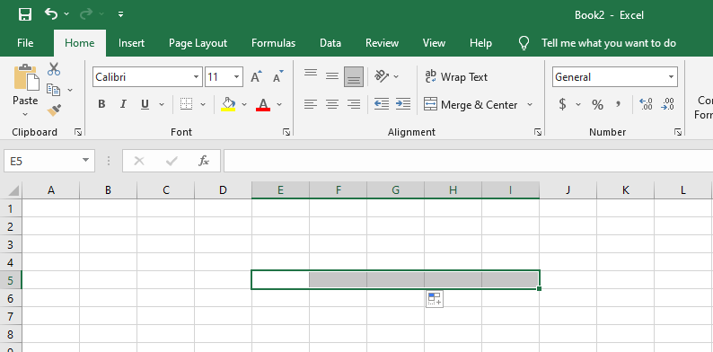 Select the unmerged cells you want to combine.