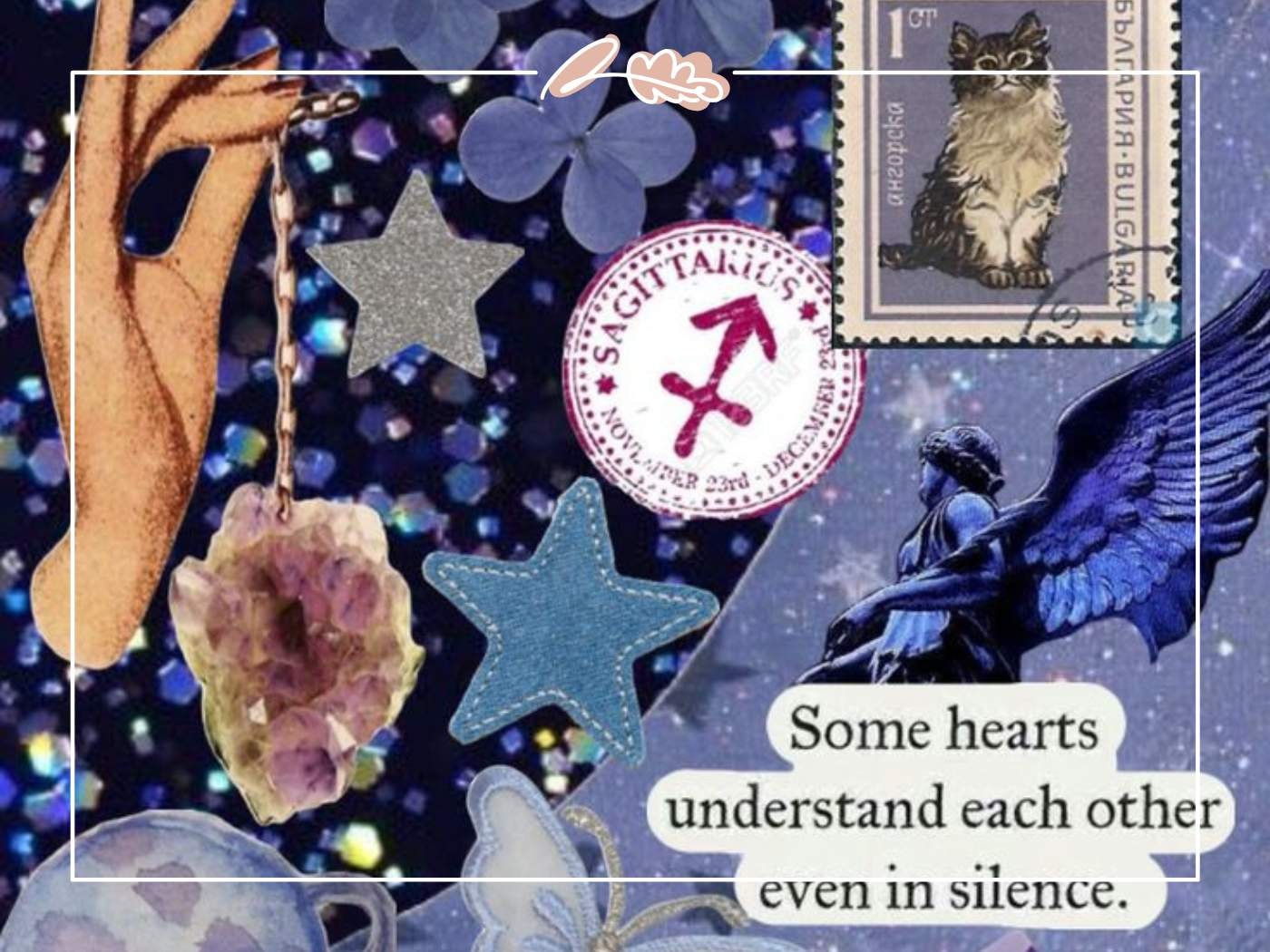 Sagittarius Astrology Collage - Sagittarius season zodiac collage, showcasing gifts for passionate, adventurous spirits with a sense of humor.