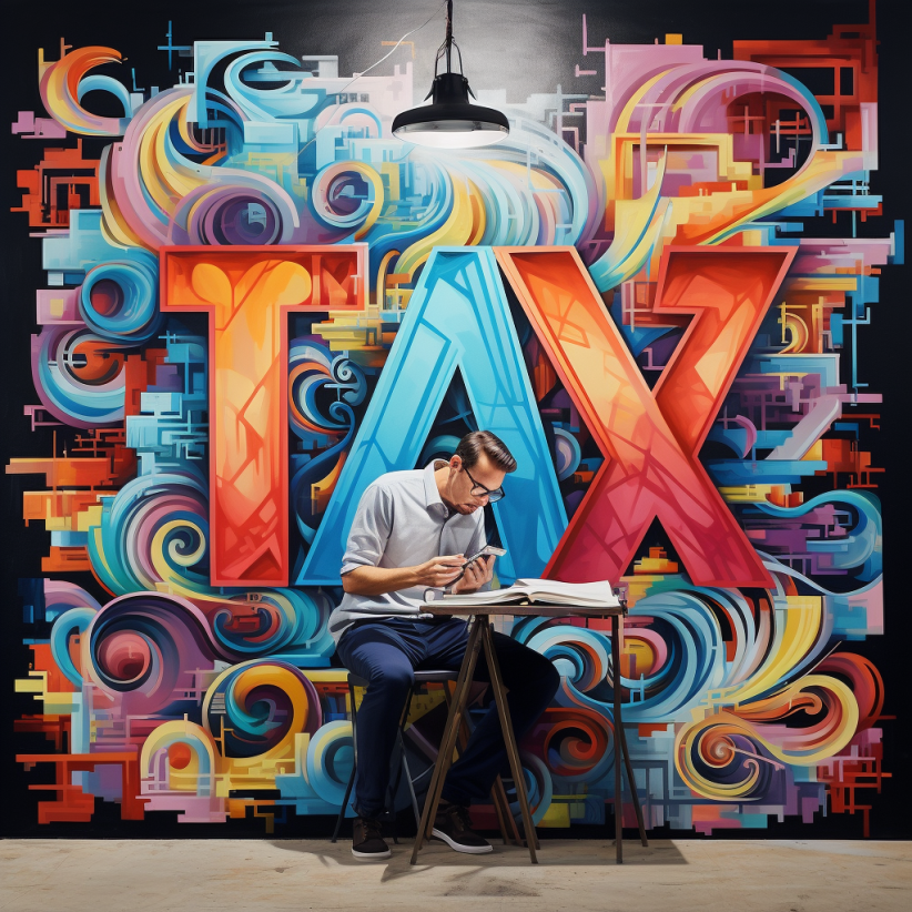 A person looking at a document with tax regulations