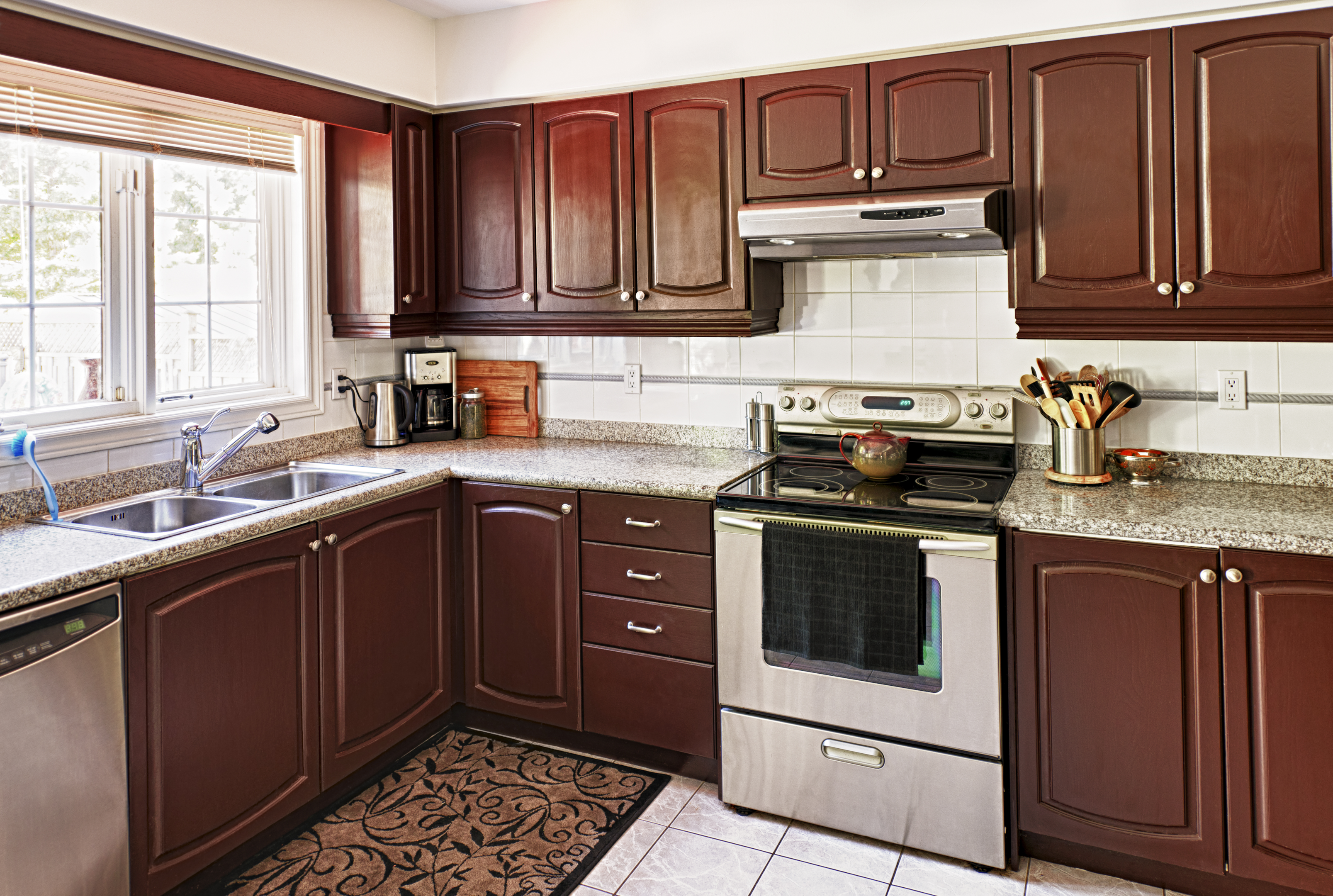 dark solid wood kitchen design