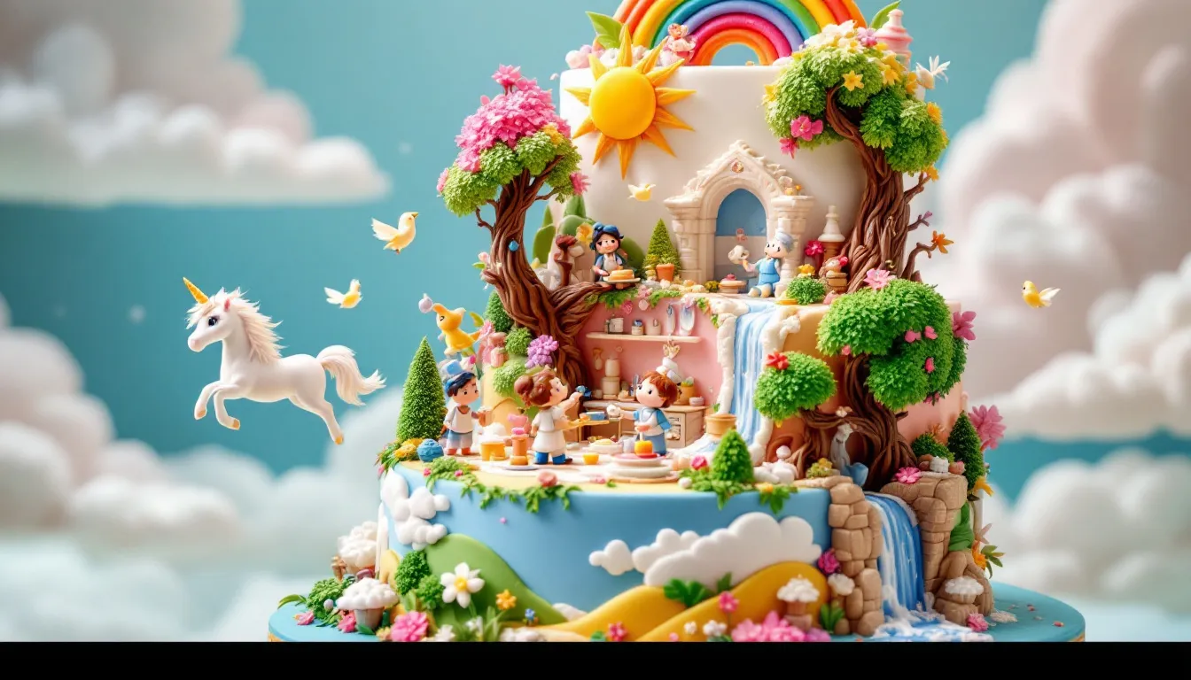 A customized fondant cake showcasing intricate personal details.