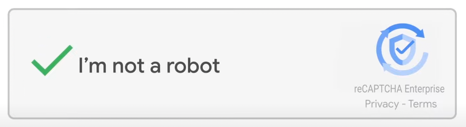 The sign you see if you pass a reCAPTCHA test.
