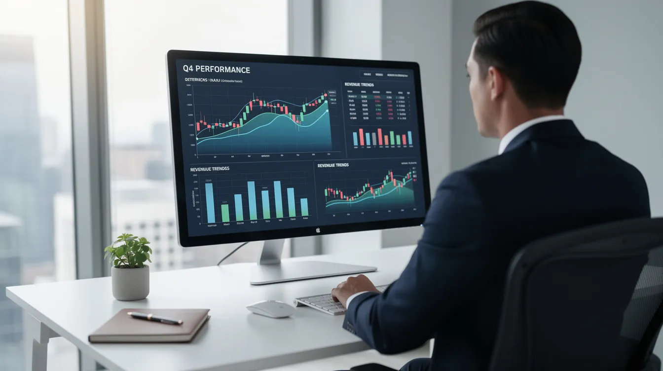 Analyst reviewing financial charts