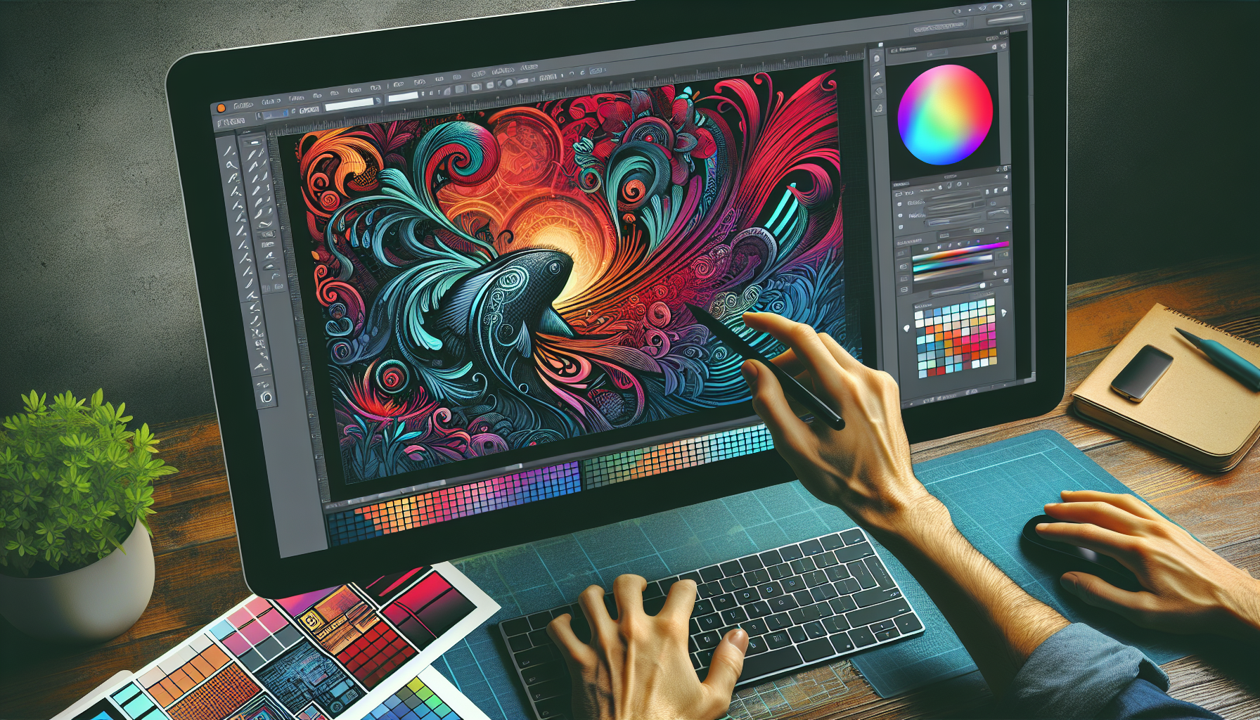 Illustrasjon av gratis verktøyene Inkscape og GIMP