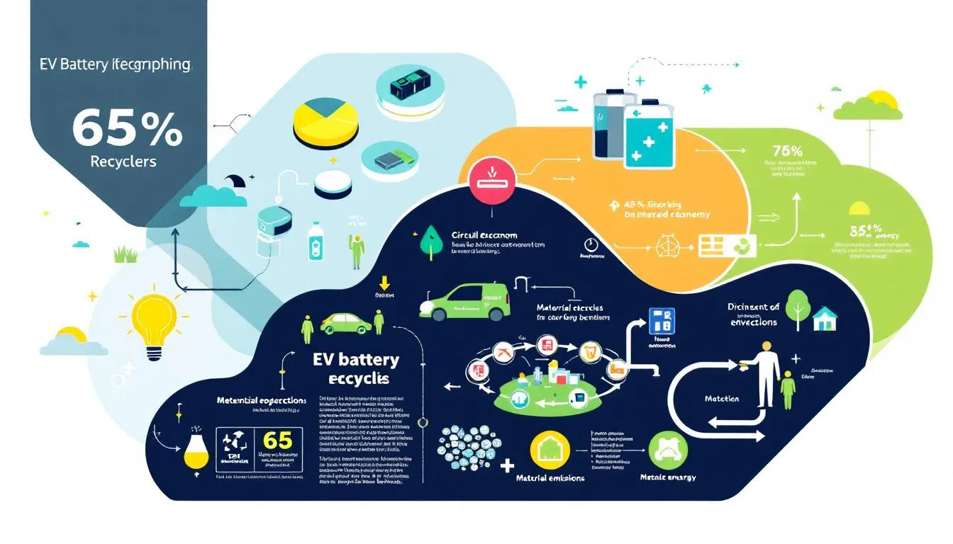 A collage of success stories in EV battery recycling, highlighting innovative companies and their contributions.
