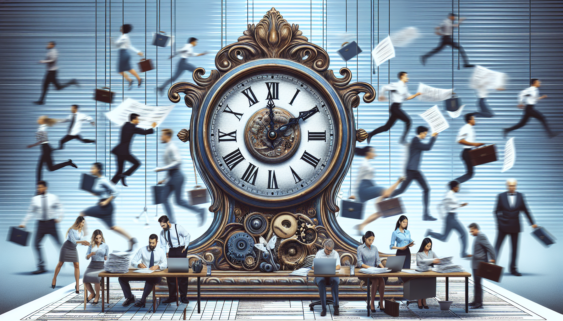 Illustration of a clock showing efficient time management