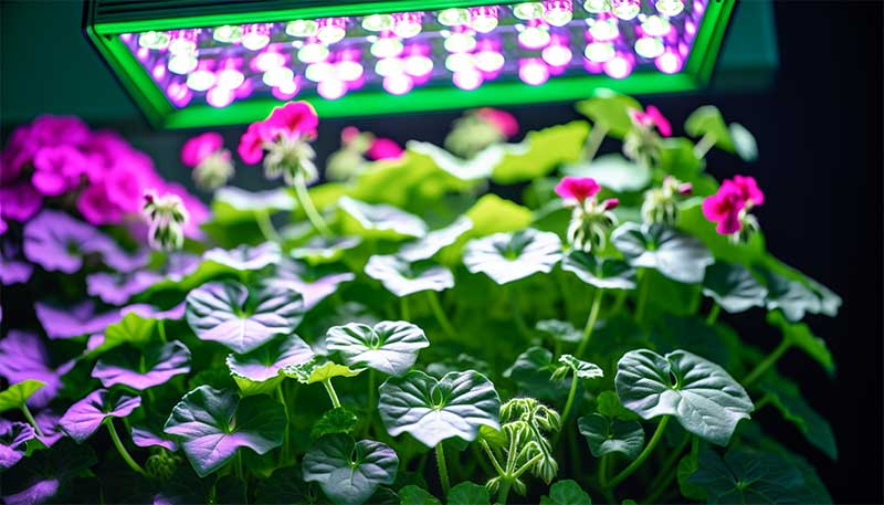 Using LED grow lights to encourage Ivy Geraniums to bloom