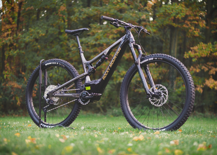 A mountain bike with high end materials