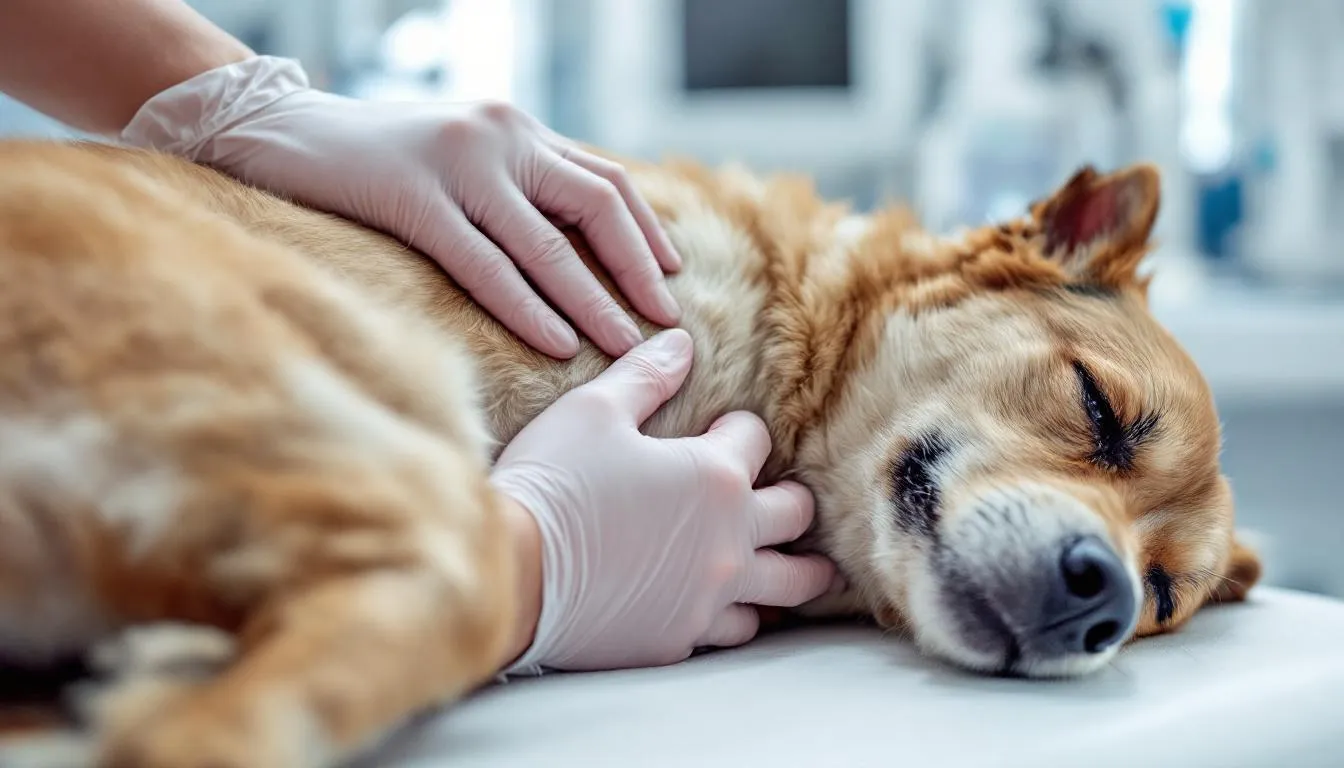 In this close-up image, a veterinarian