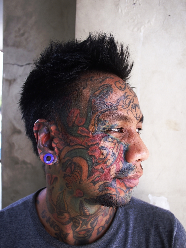 Phillipino tribal tattooo on a man