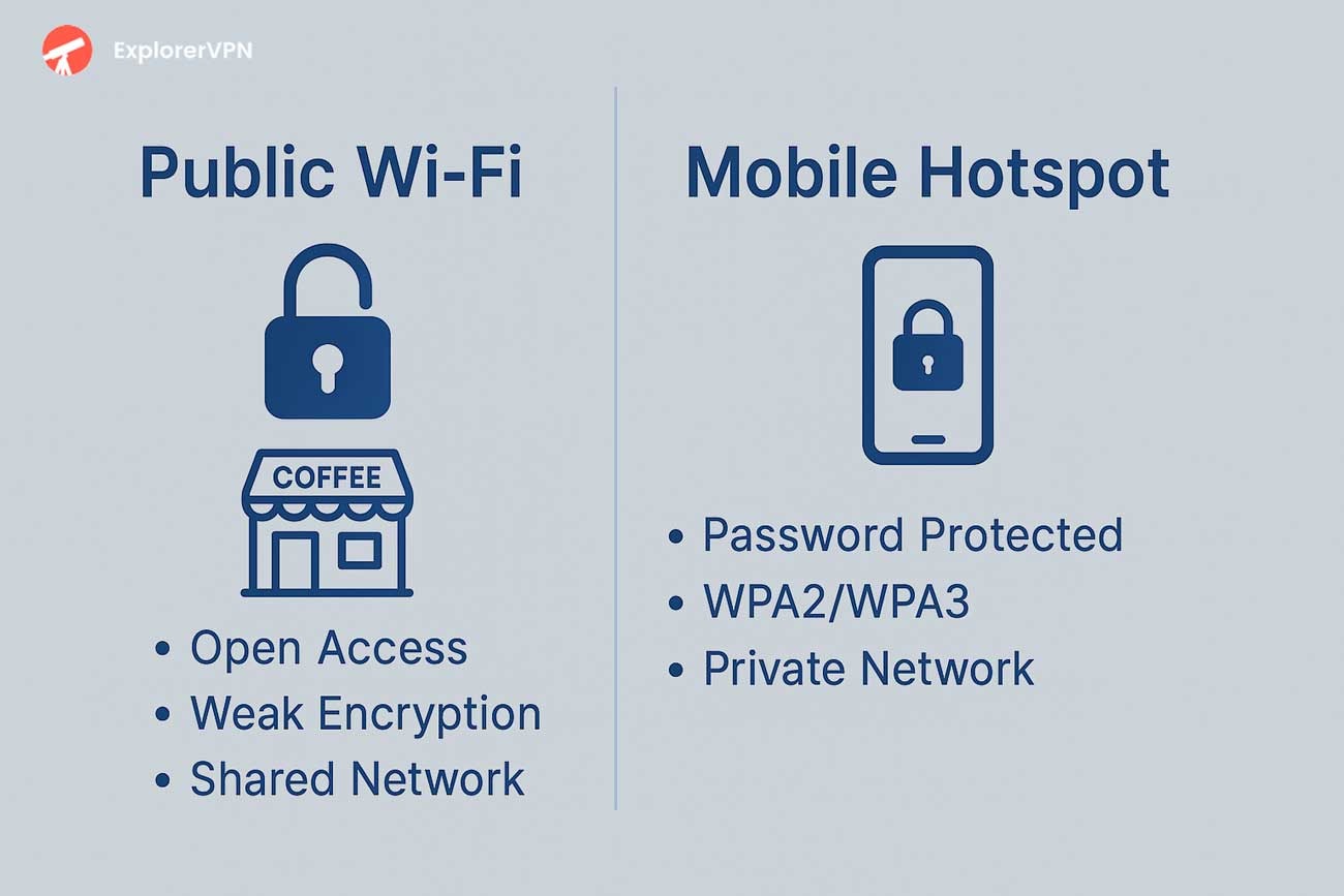 public wi-fi vs mobile hotspot security comparison