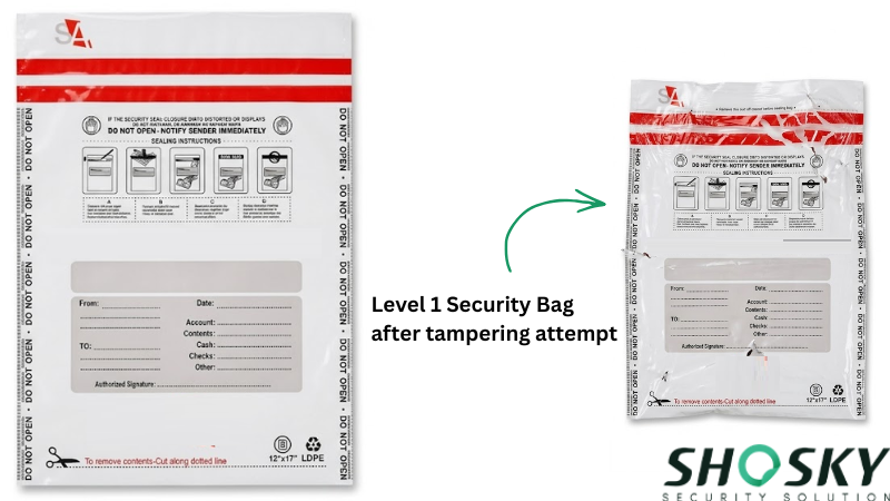 Level 1 security bag pouches