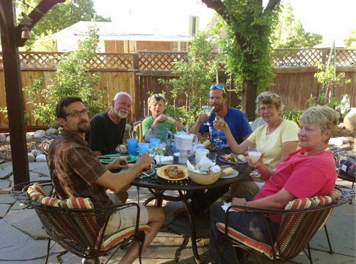 Family enjoying outdoor space