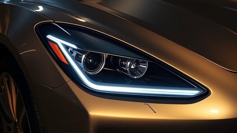 High qualiy headlight on a sleek car