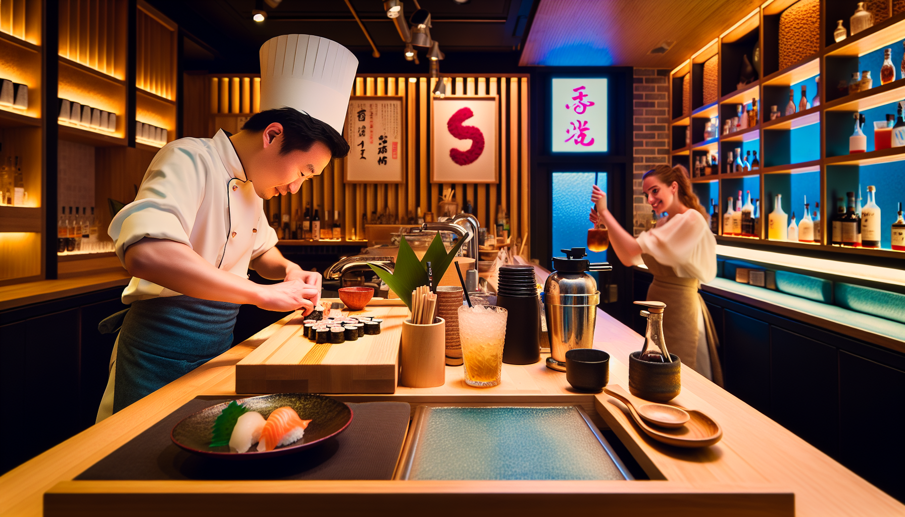 Sushi by Bou interior with traditional sushi omakase