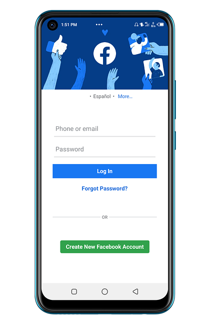 blog con wordpress, facebook, account, social
