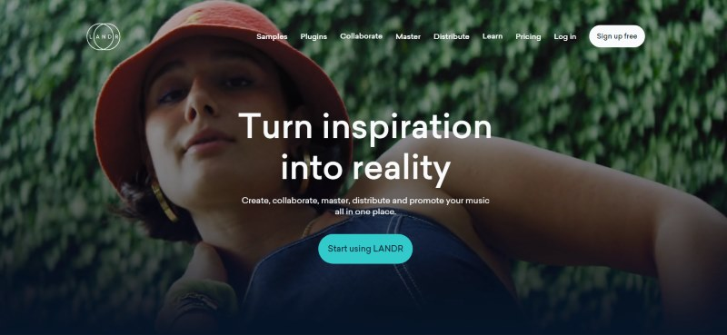 screenshot of Lander homepage
