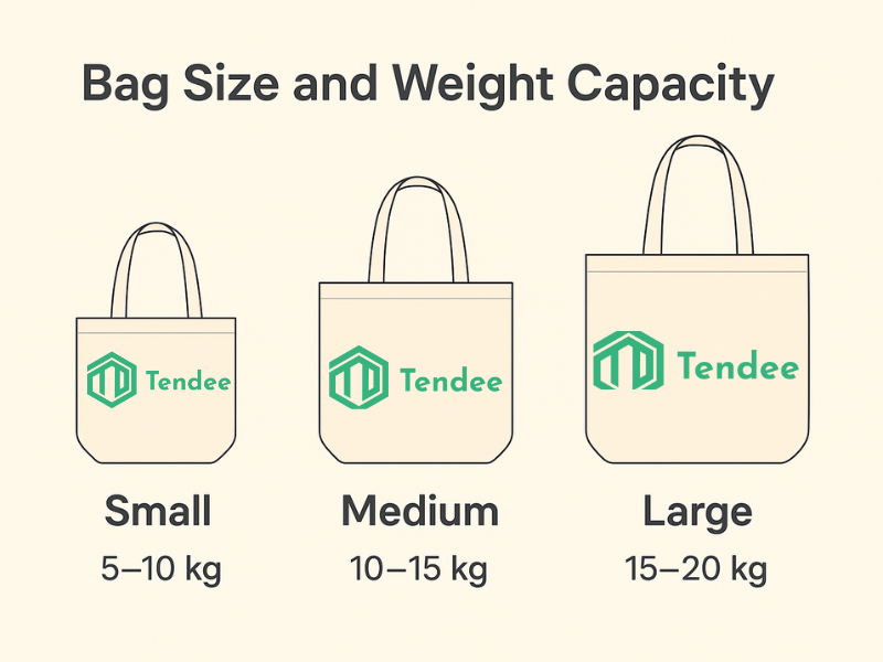 an illustration of a Bag Size and Weight Capacity