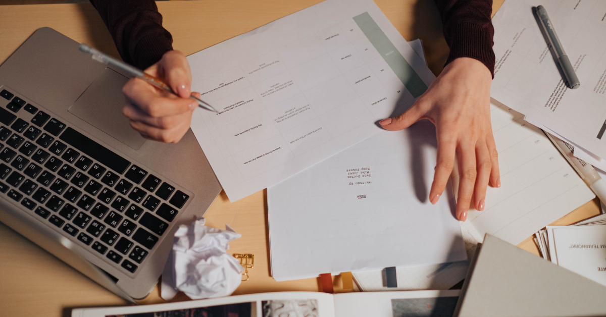 Image of a person preparing documents for their emergency bankruptcy consultation