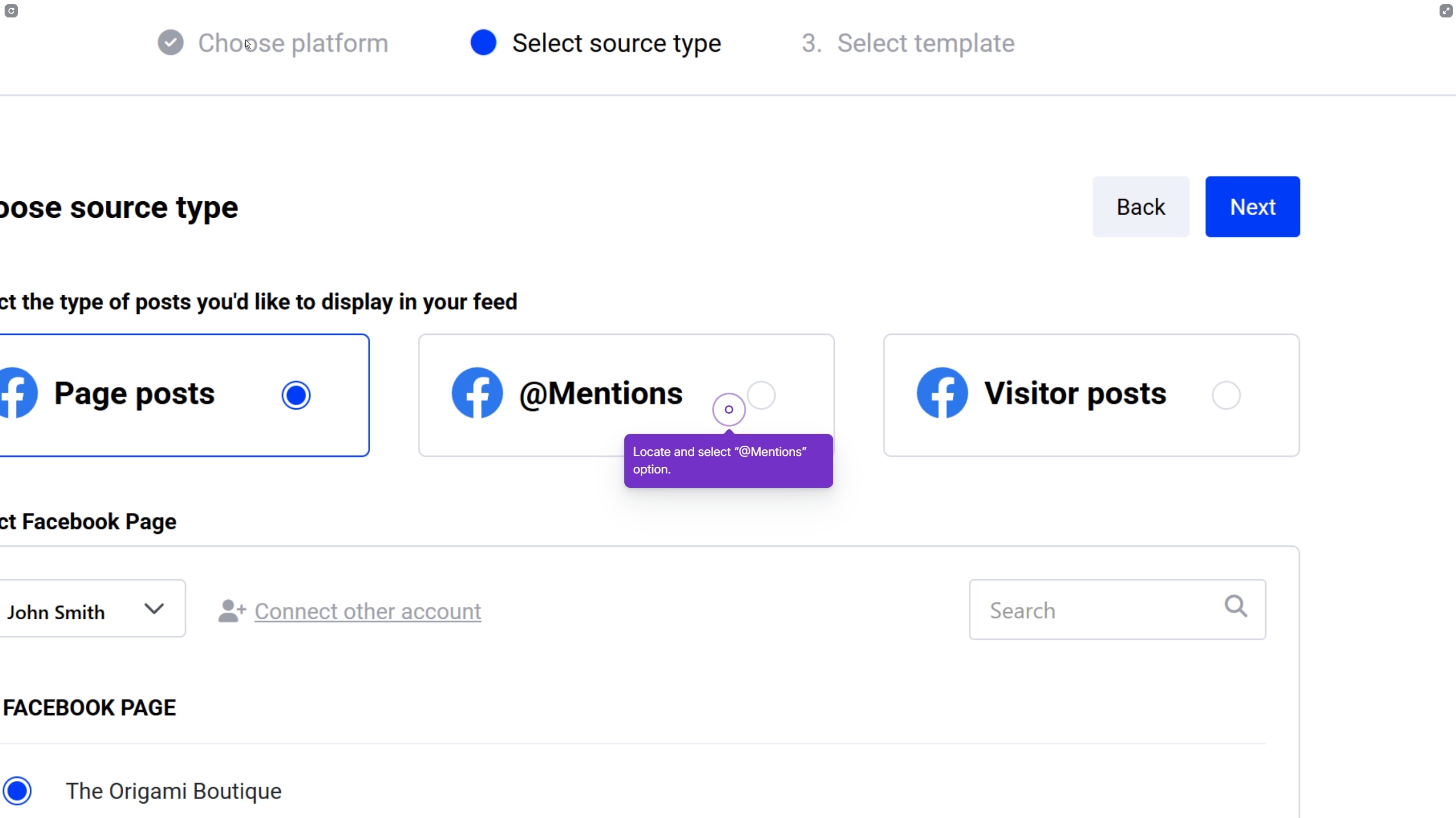 pulling facebook mentions from a new source in embedsocial