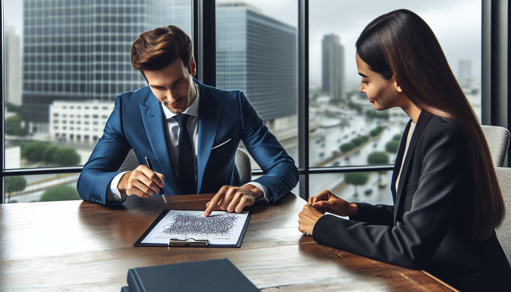 Your trusted bonding company: providing secure surety solutions 5 Illustration of a bond specialist assisting a client in completing an application