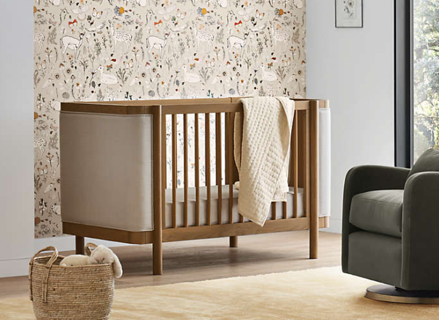 Redondo Upholstered Wood Baby Crib