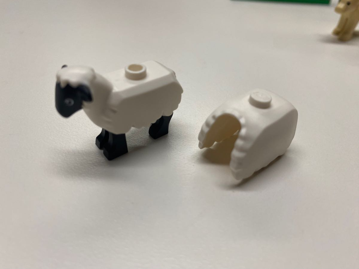 LEGO sheep with removable wool