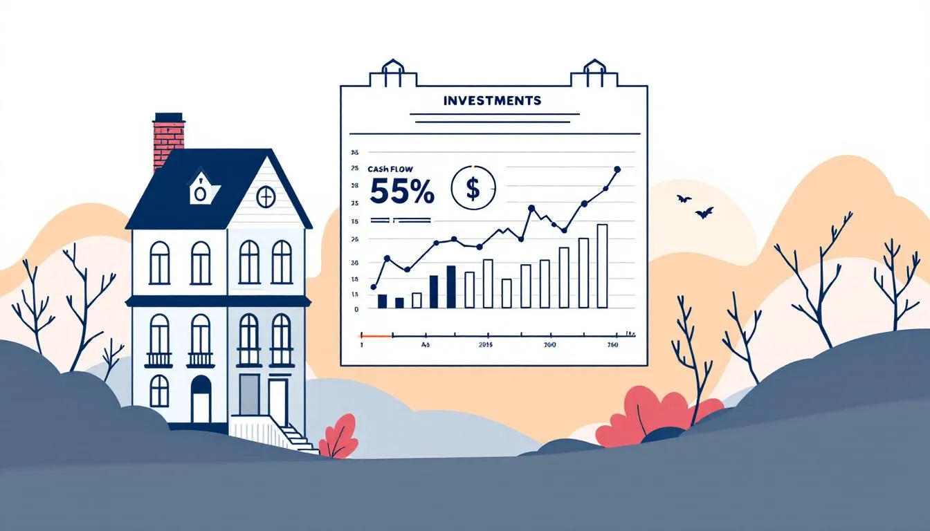A financial analysis chart representing cash flow and investment property financing.