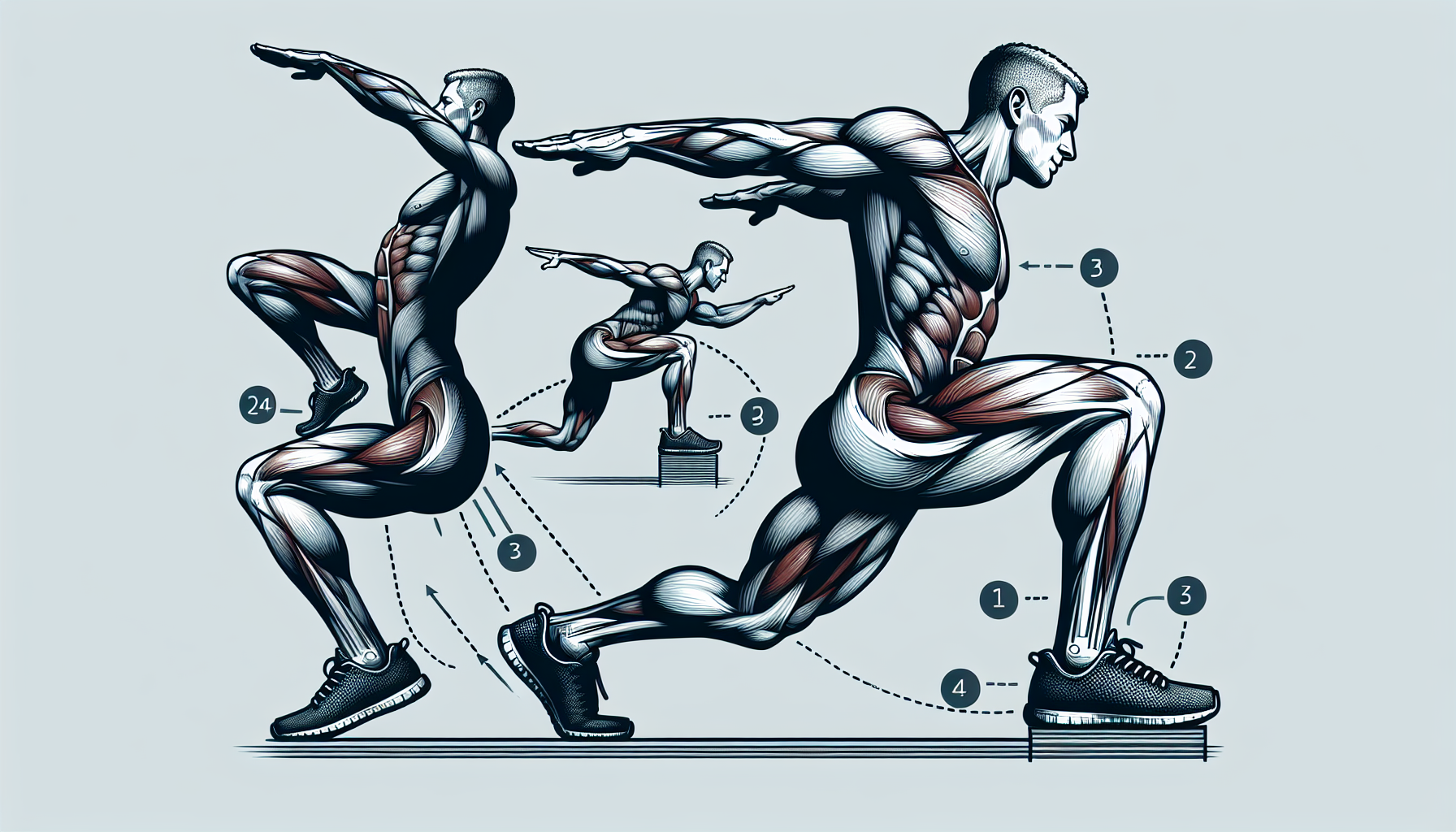 Illustration of bodyweight hamstring exercises