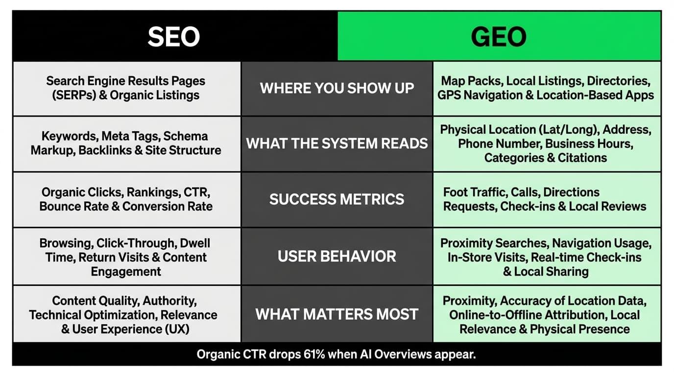 GEO vs SEO: The Main Differences That Actually Matter