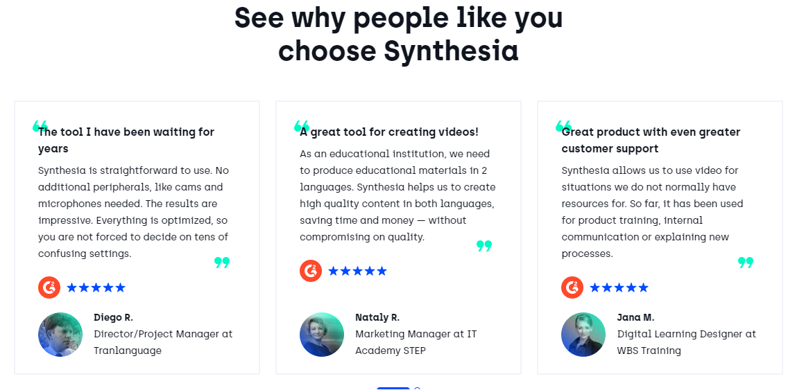 See why people like you choose Synthesia