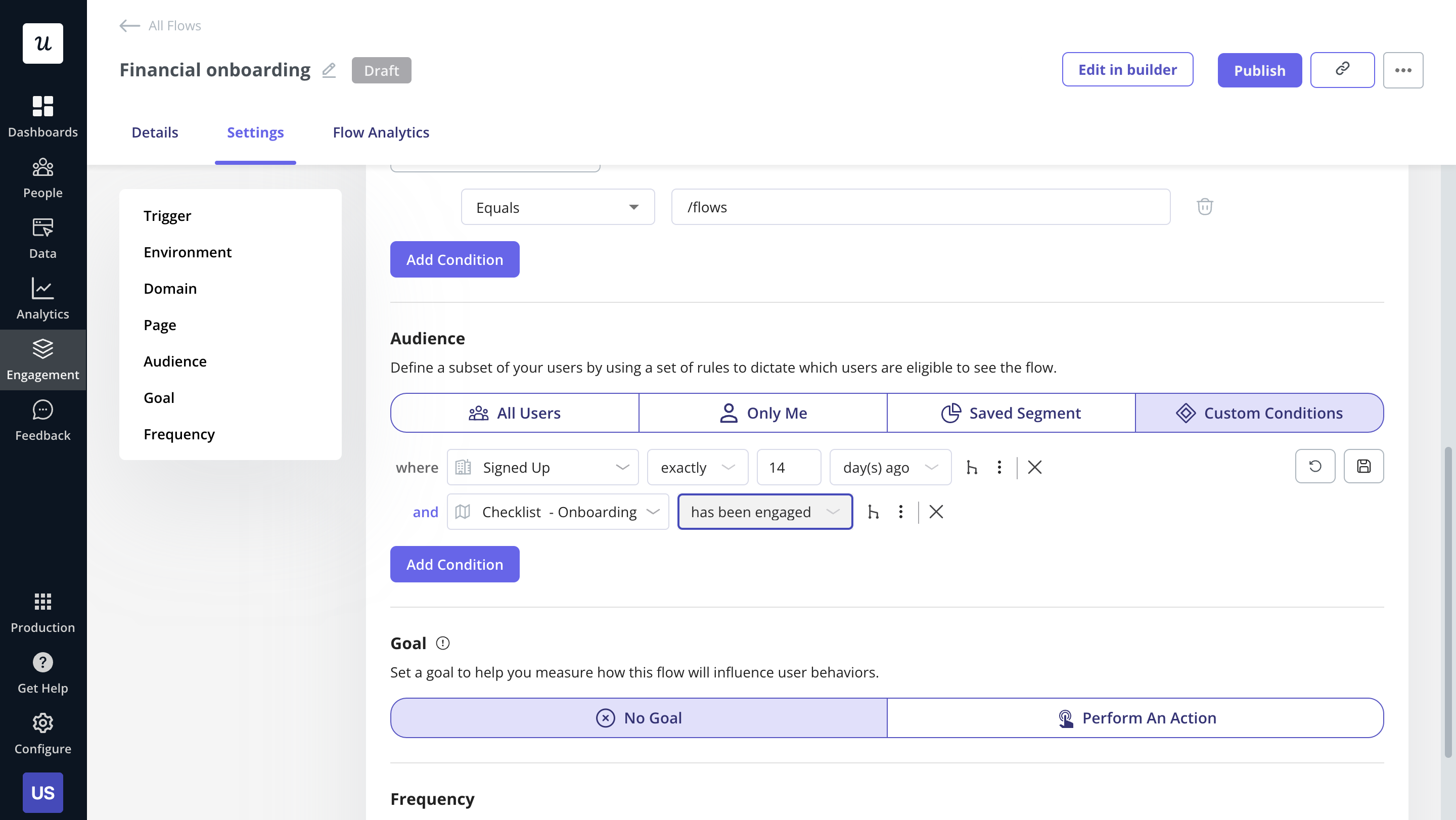 Flow triggering in Userpilot