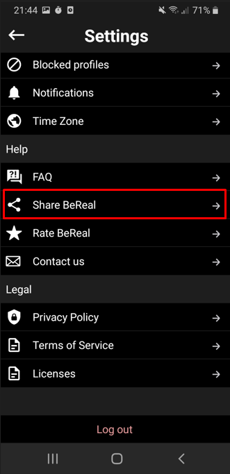 share BeReal