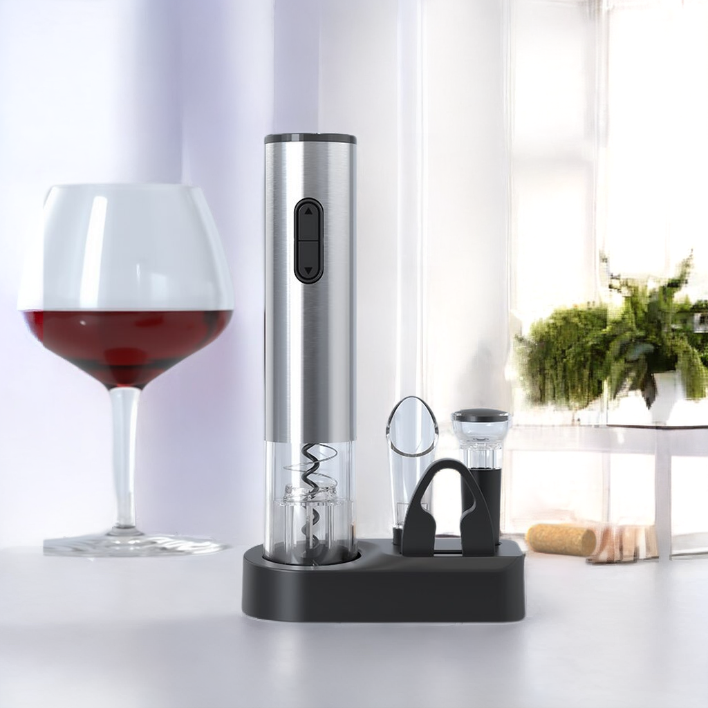 A selection of electric wine openers of different shapes and sizes