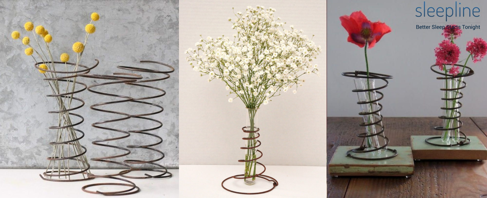 Mattress spring flower display