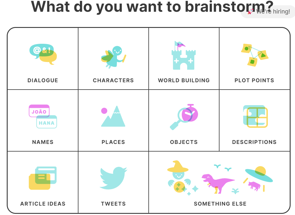 Sudowrite Brainstorm Tool 