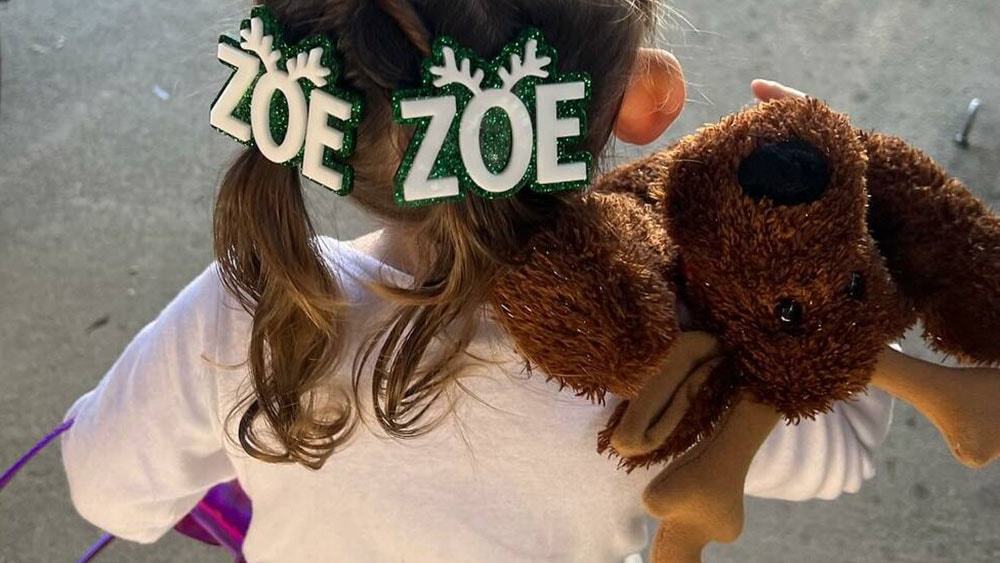 personalized hair accessory made from laser cut acrylic