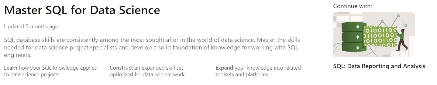 Linkedin Learning #1 Master SQL for Data Science