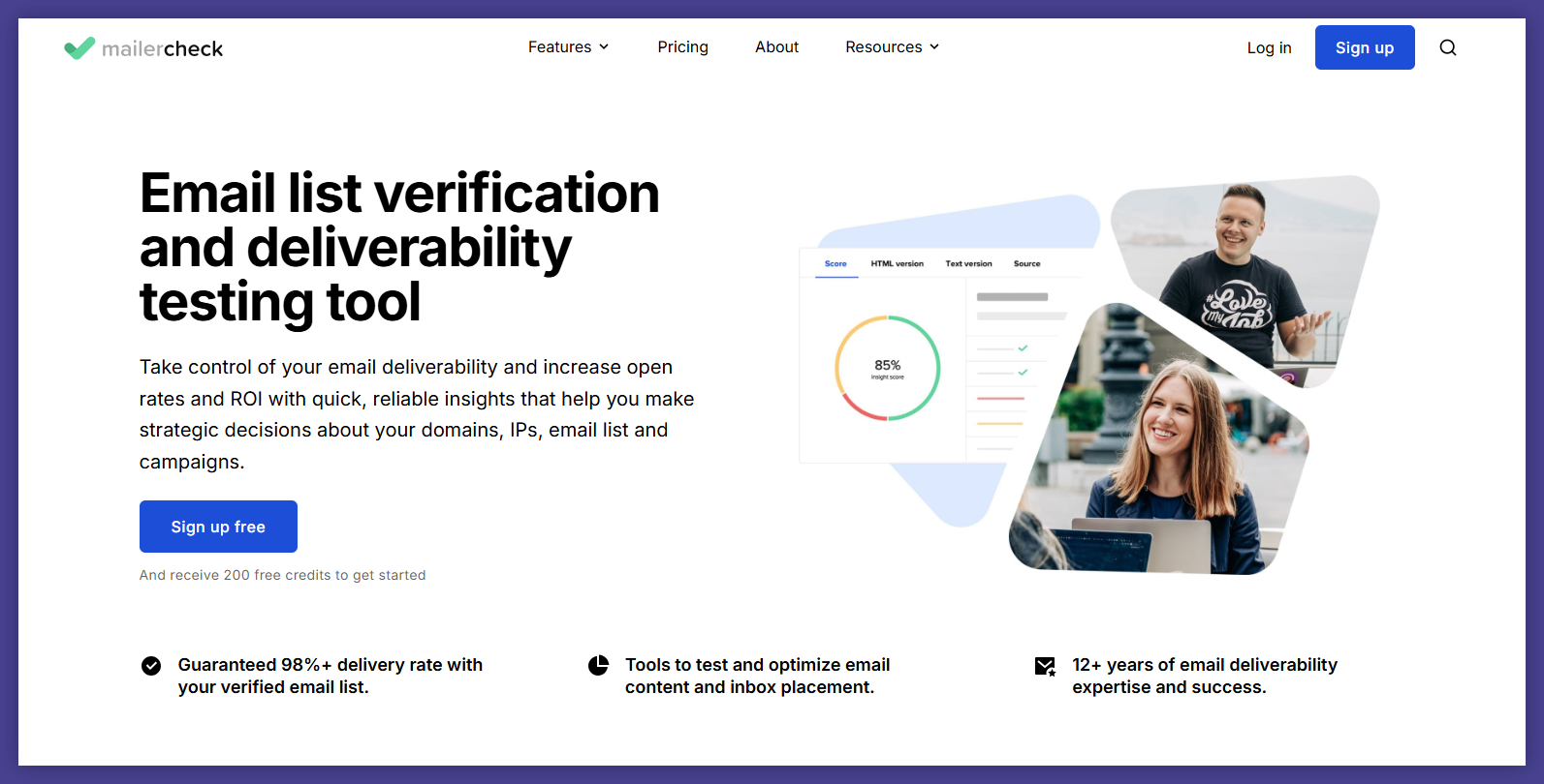 MailerCheck email verification system to spot fake addresses and undeliverable addresses.