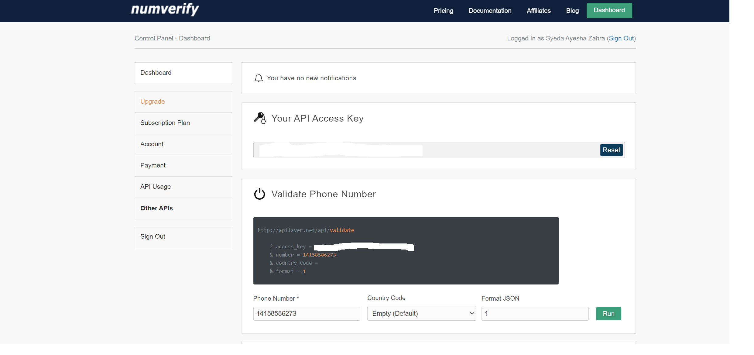 Validate active phone numbers through our phone company api