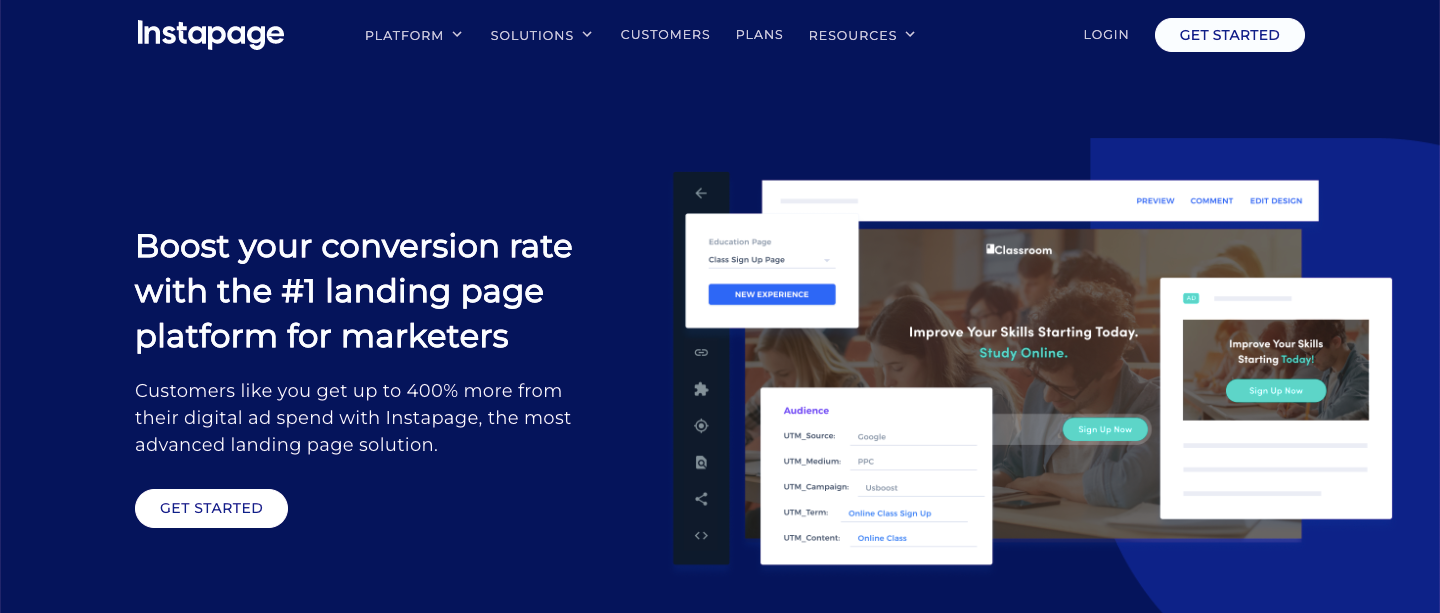 Instapage Homepage