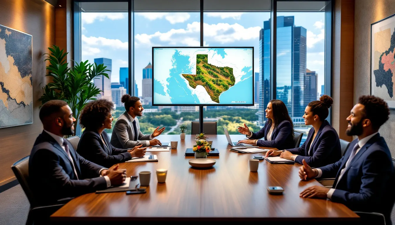 A team of legal professionals working together in a law firm.