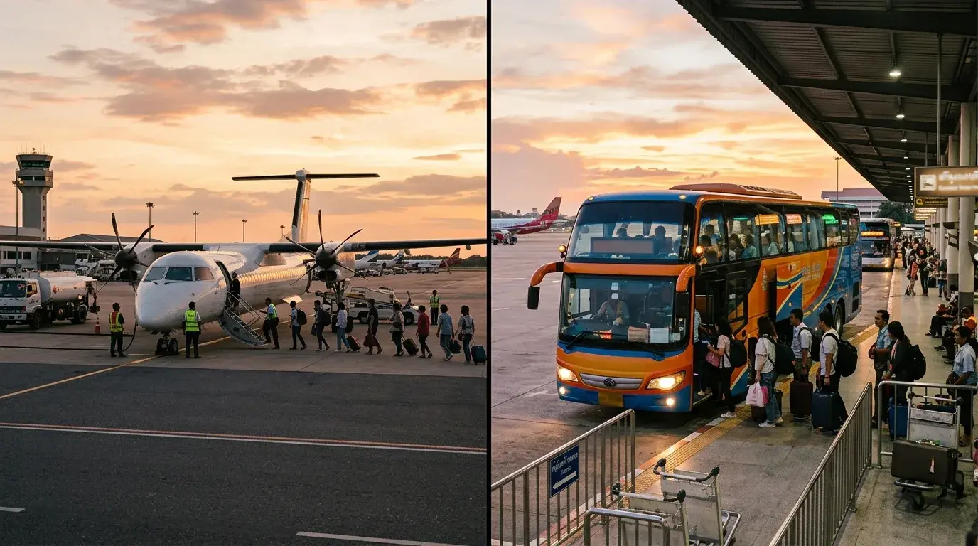 Choosing Between a Flight, a Bus, and a Refundable Fare