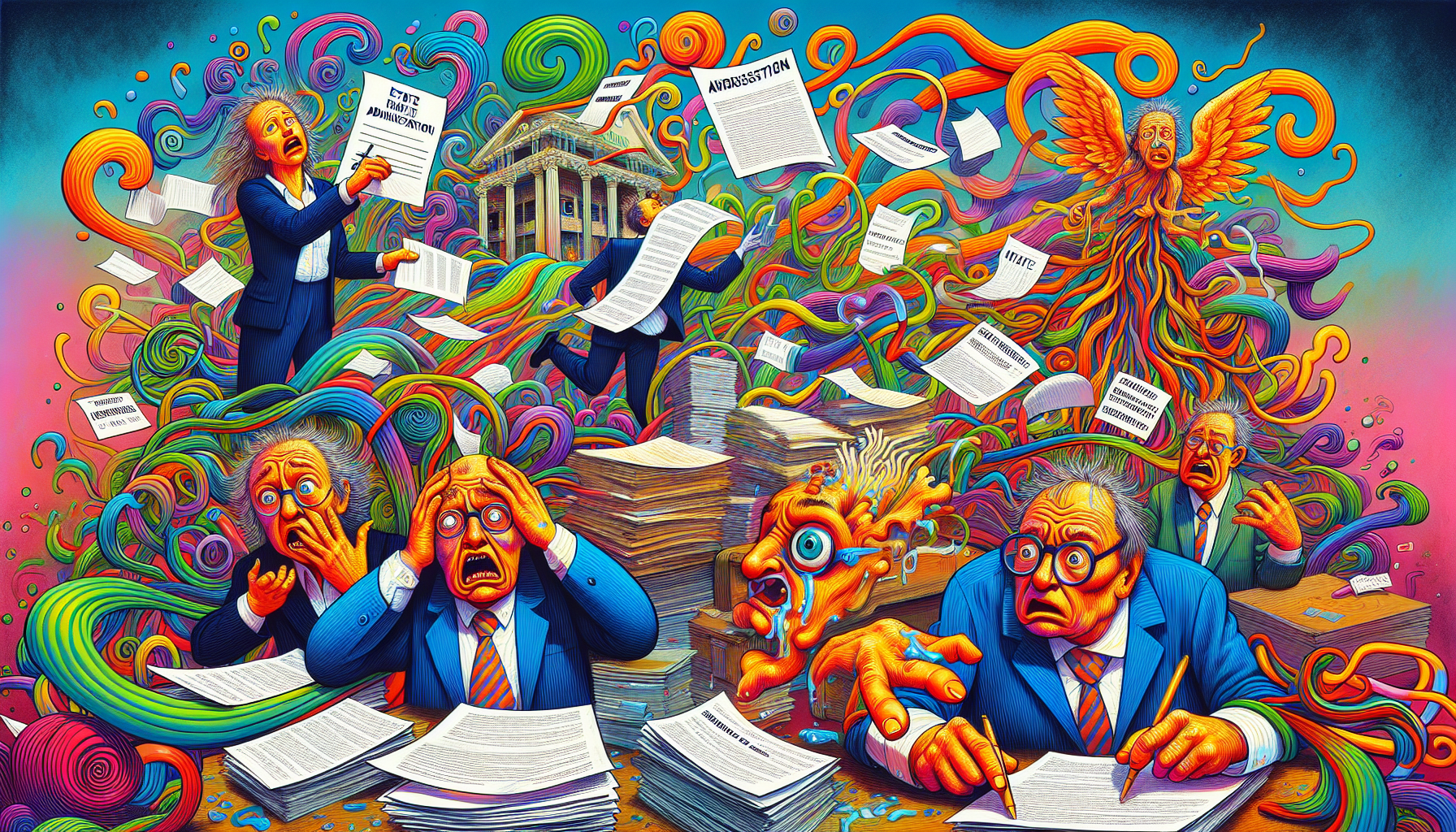 An illustration depicting common challenges in estate administration.