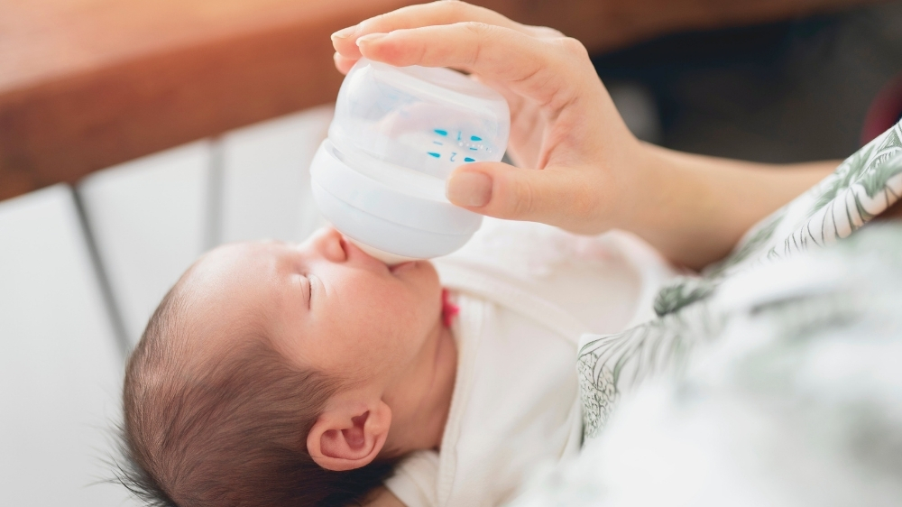Infant formula for newborns has a different composition than infant formula for babies six months old.
