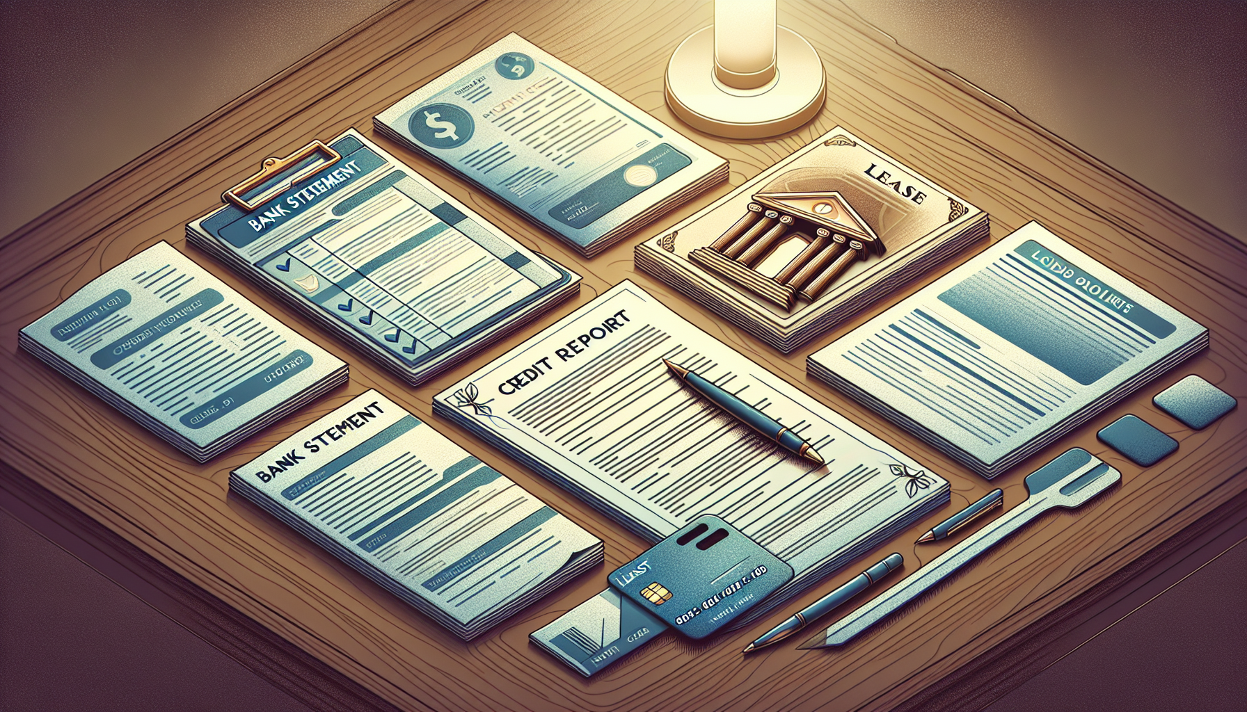 Illustration of financial documents for a loan application