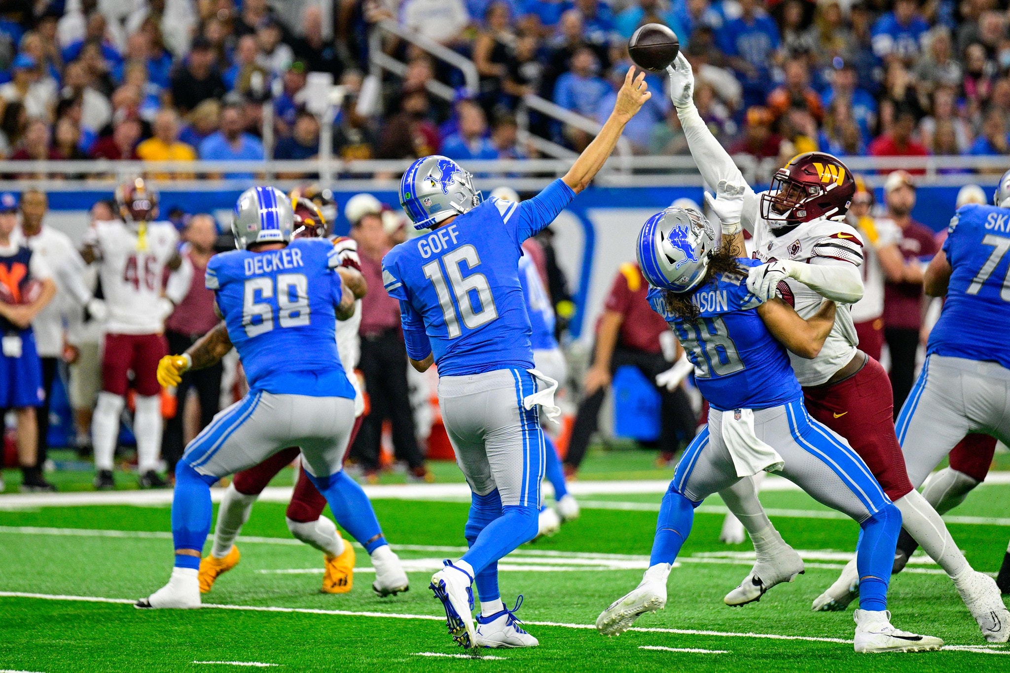 Washington Commanders förlorade mot Detroit Lions med 36-27 under vecka 2 av NFL-säsongen från Ford Field, Detroit, MI, den 18 september 2022. (All-Pro Reels / Joe Glorioso)