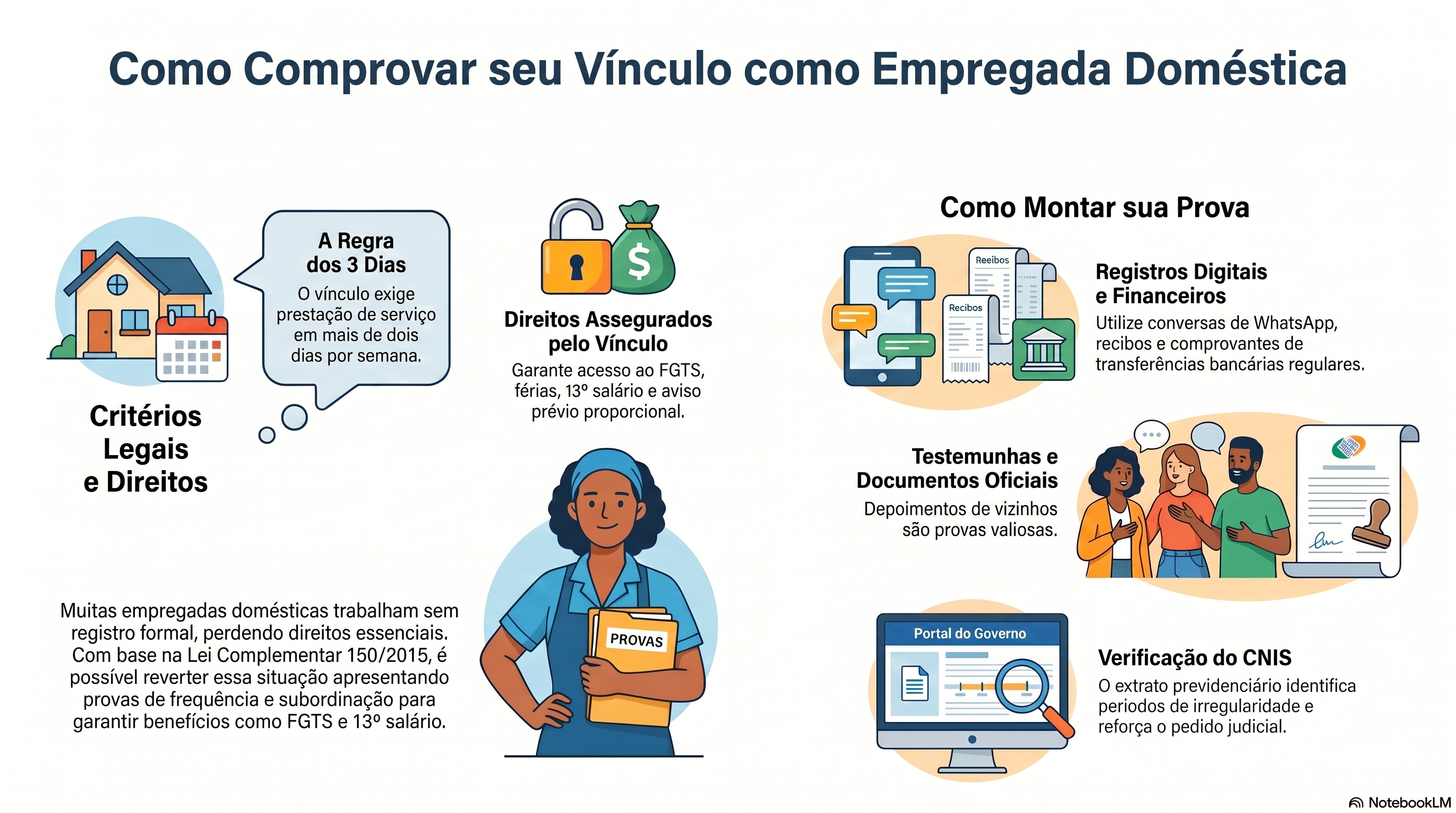 Como a empregada doméstica pode comprovar vínculo empregatício sem carteira de trabalho assinada?