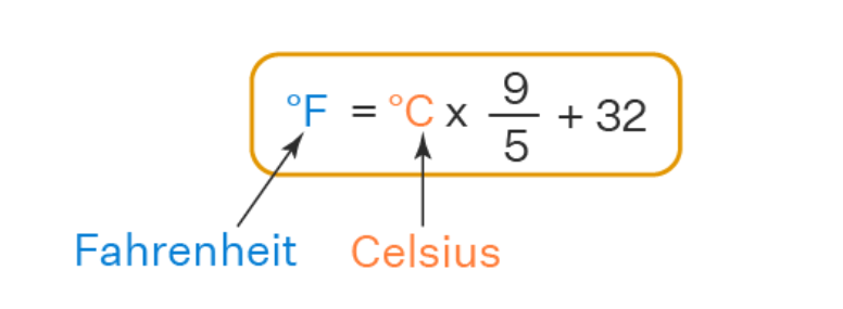 Celsius to Fahrenheit Formula