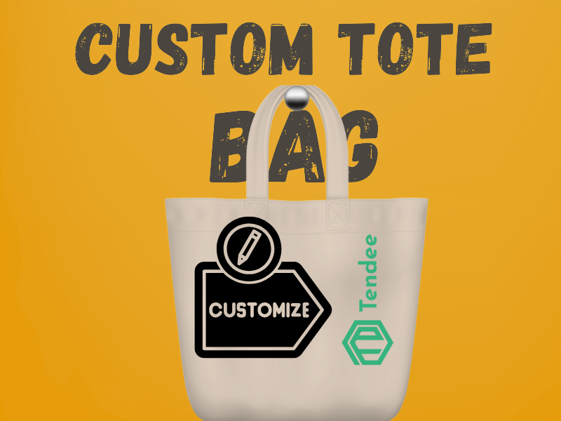Custom tote bag with branding, highlighting cost-effective and reusable marketing benefits.